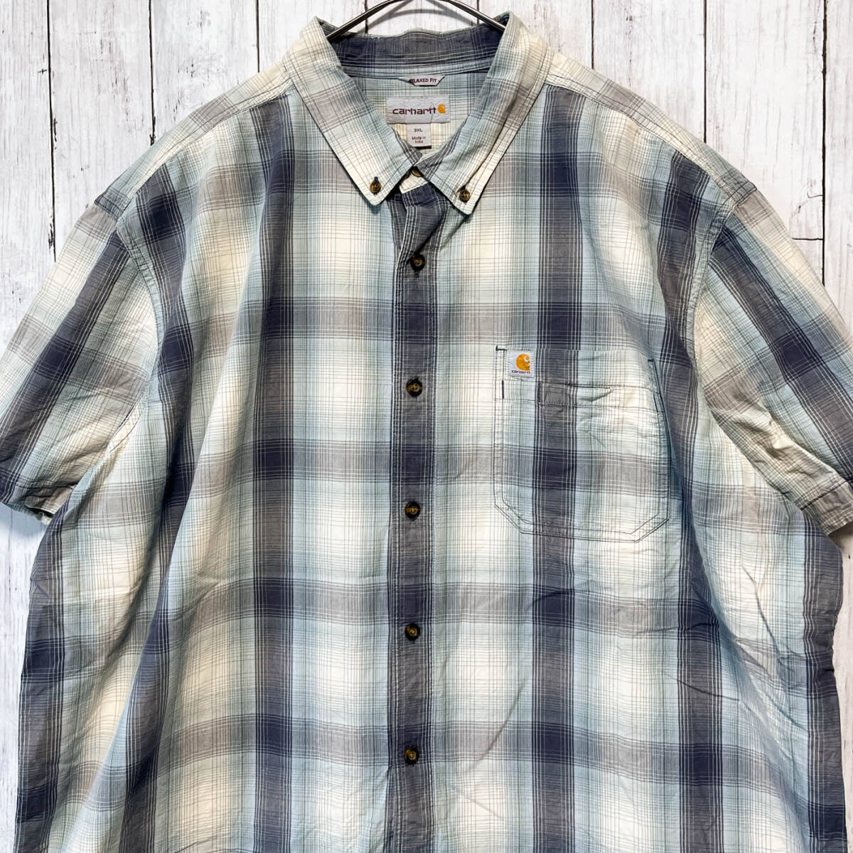 カーハート Carhartt 半袖シャツ メンズ ワンポイント コットン100% 3XLサイズ 5-833拍卖