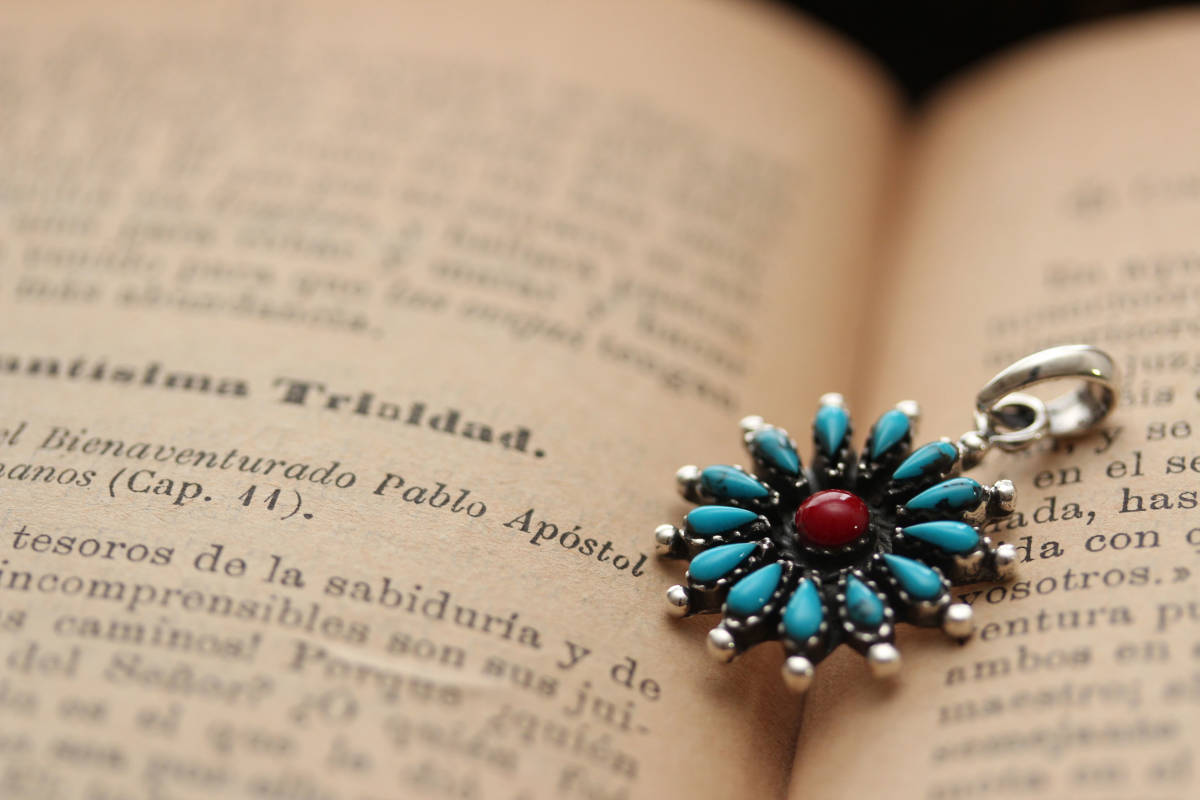 *シルバー925:ペンダントトップターコイズクラスター拍卖