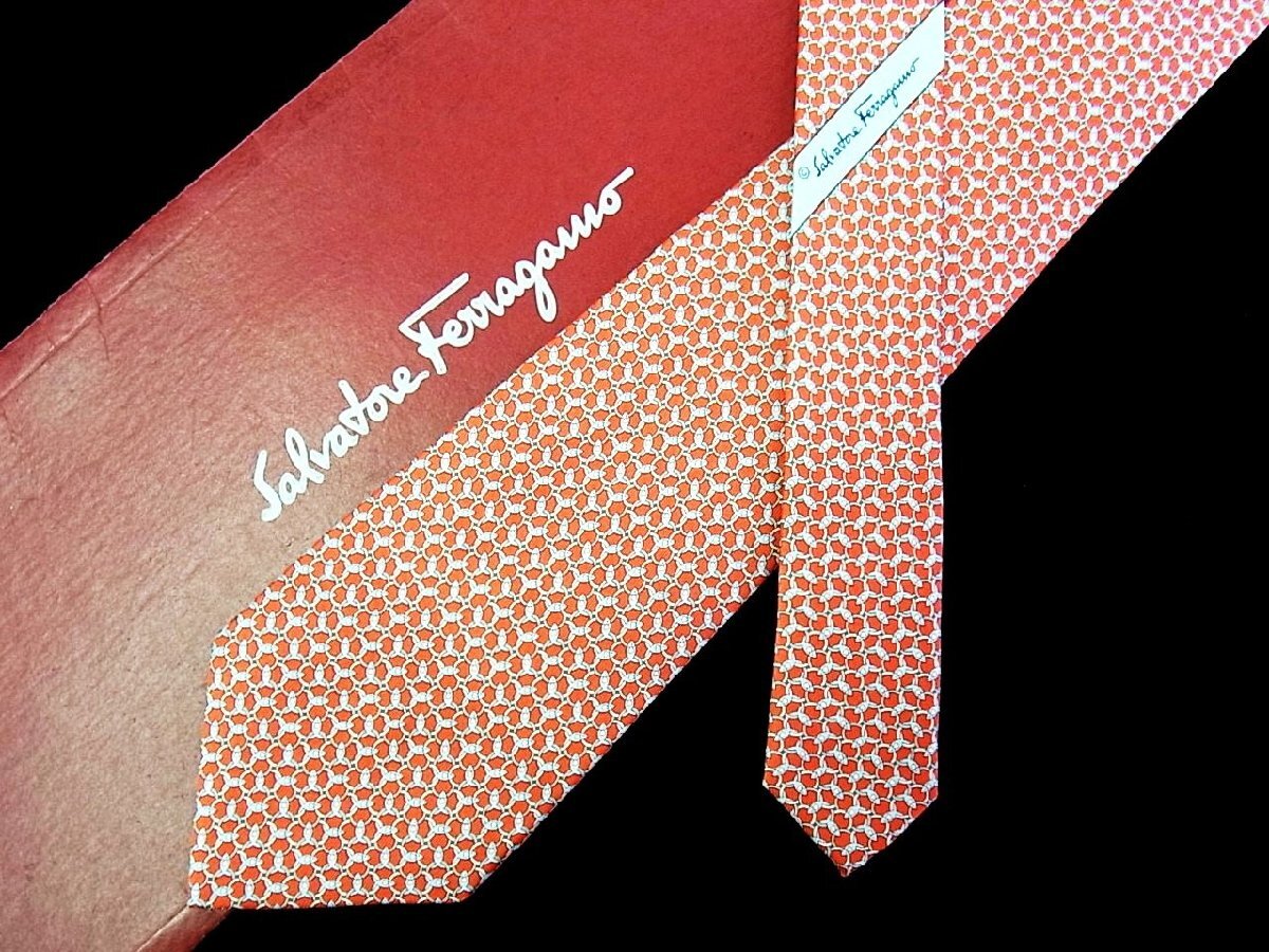 ♪今週の特売980円~♪1743♪状態並品【Ferragamo】フェラガモ【魚 フィッシュ リング 柄】ネクタイ♪拍卖