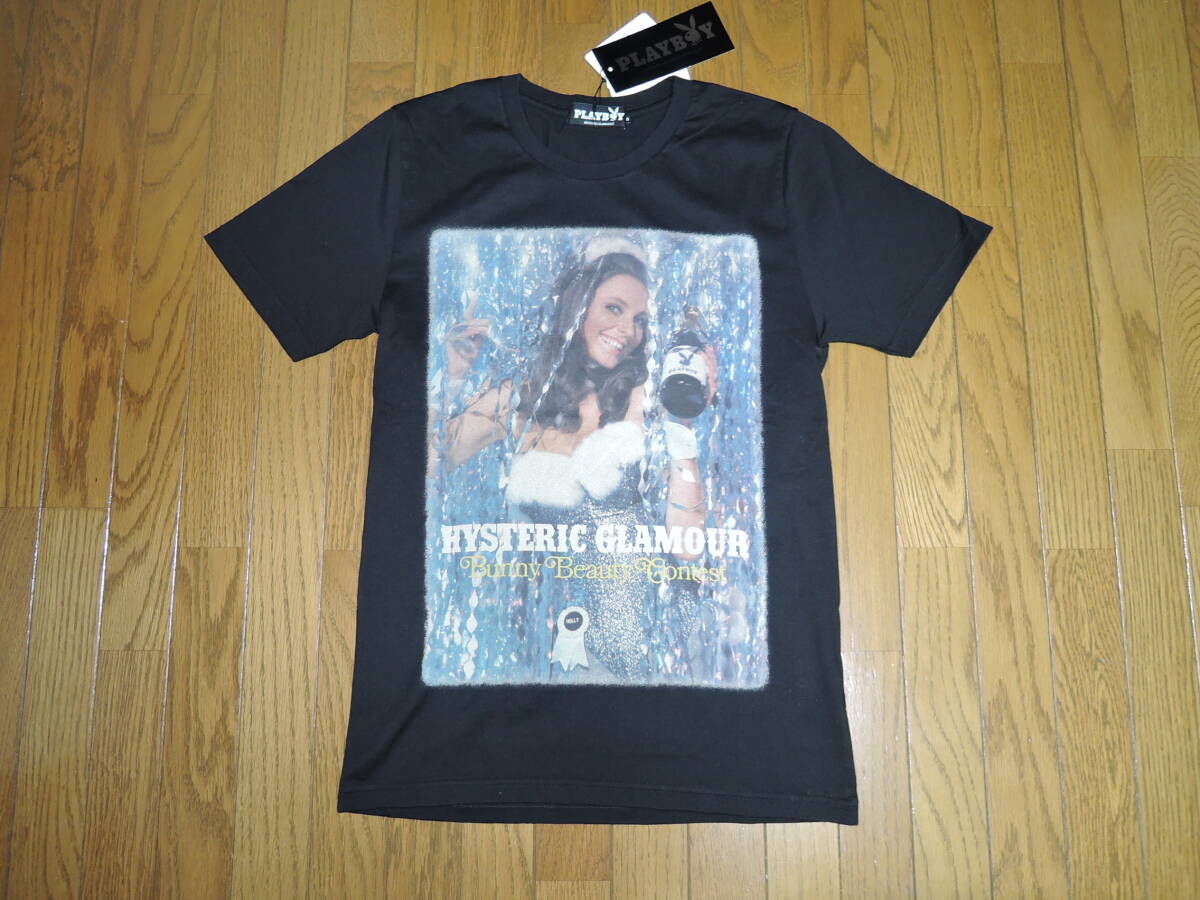 新品 HYSTERIC GLAMOUR × PLAYBOY フォト Tシャツ S 黒 バニー ヒステリックグラマー プレーボーイ /拍卖