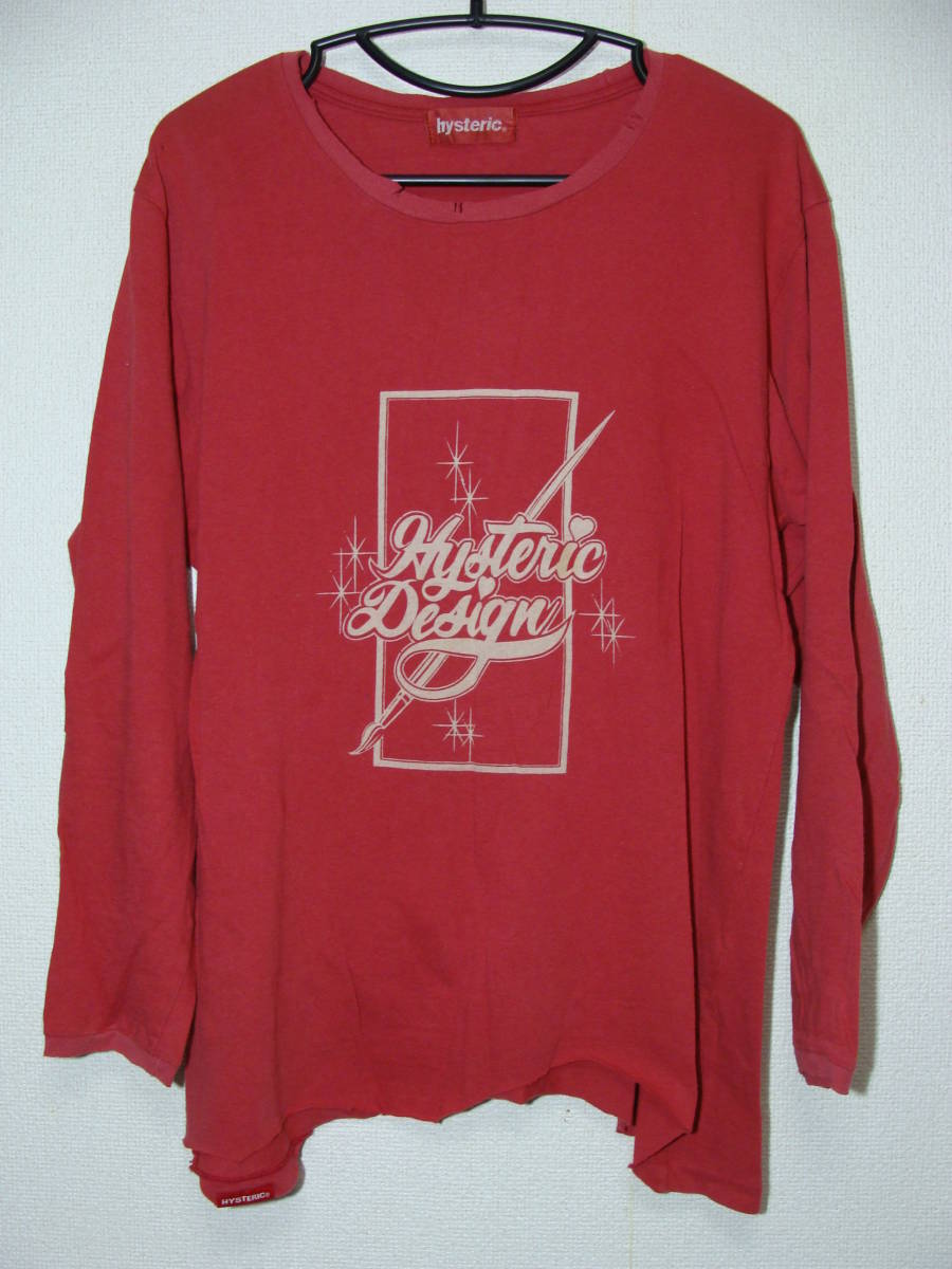 hysteric ヒステリックグラマー HY ◇ プリント ロゴ ロング ティー T シャツ ◇ カットオフ ダメージ拍卖