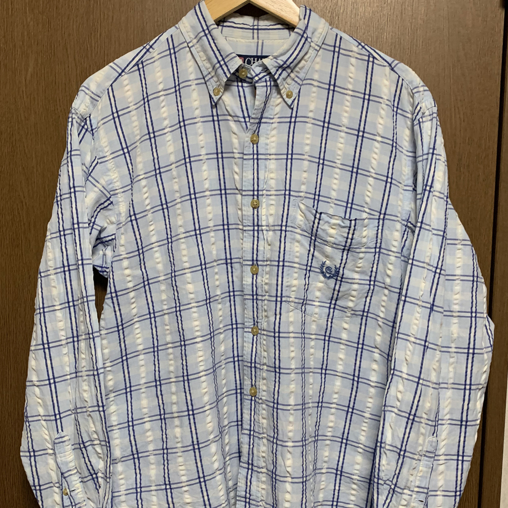 M CHAPS RALPH LAUREN|チャップス ラルフローレン ボタンダウン 長袖BDシャツ チェック柄 ワンポイントロゴ拍卖