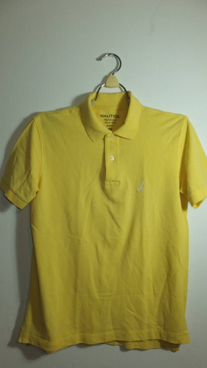★NAUTICA POLO SHIRTS★Ladies Tops ノーティカレディースポロシャツサイズXS 黄色 YELLOW USED IN JAPAN拍卖