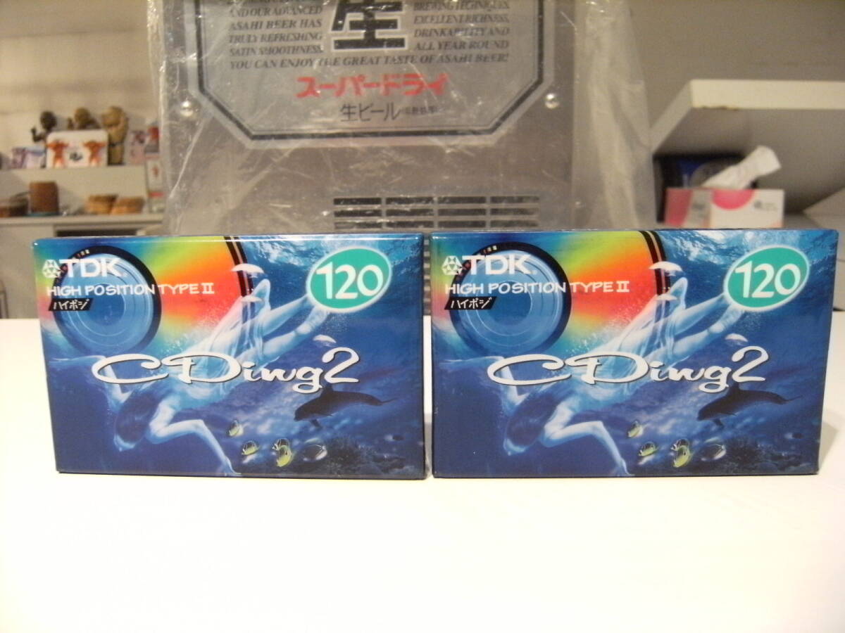廃番 未使用★昭和レトロ★90年代★当時物 TDK High position CDing2 ハイポジション 120分 カセットテープ 2個★ハイポジ 録音テープ 旧車拍卖