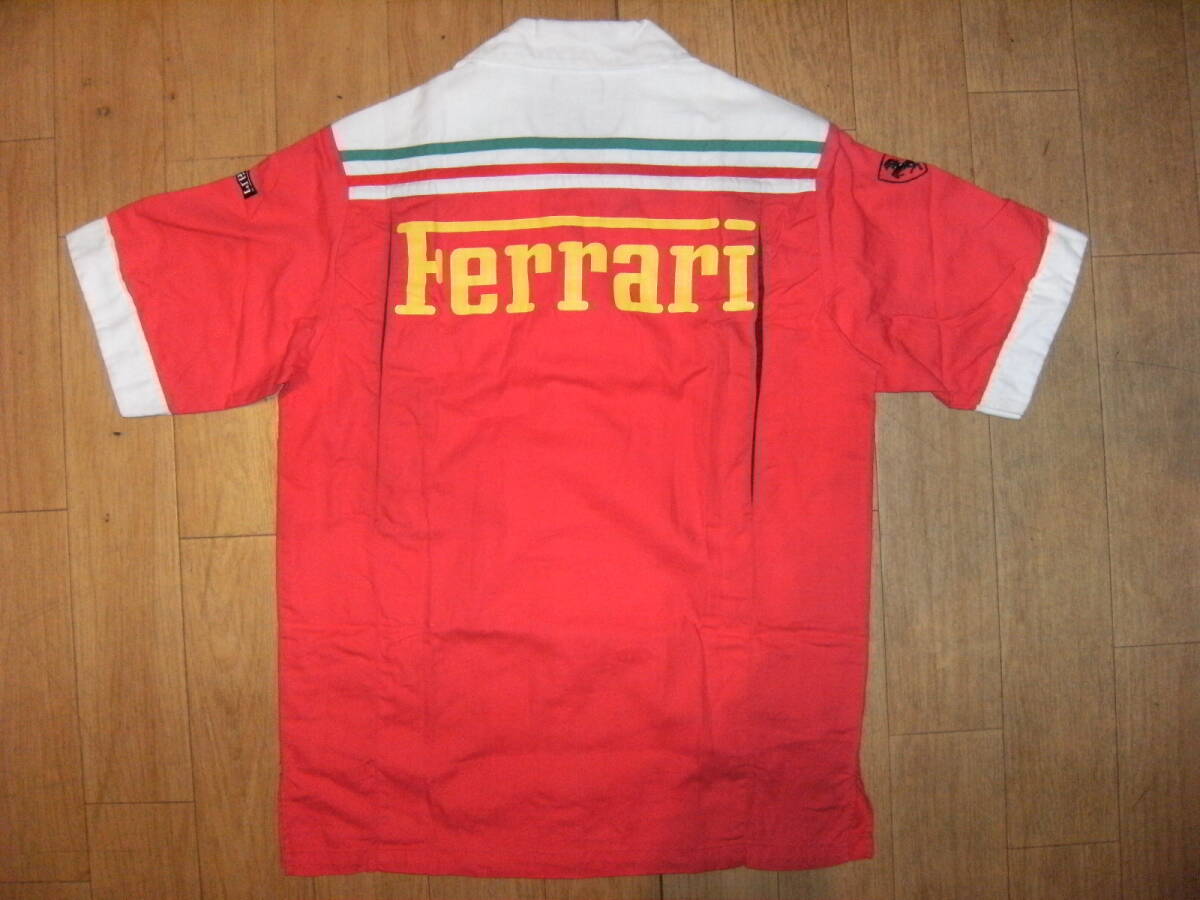 昭和レトロ★日本製★80年代★当時物 ビンテージ 高級車 外車 FERRARI フェラーリ 半袖シャツ Yシャツ★F1 旧車 スーパーカー レーシング拍卖