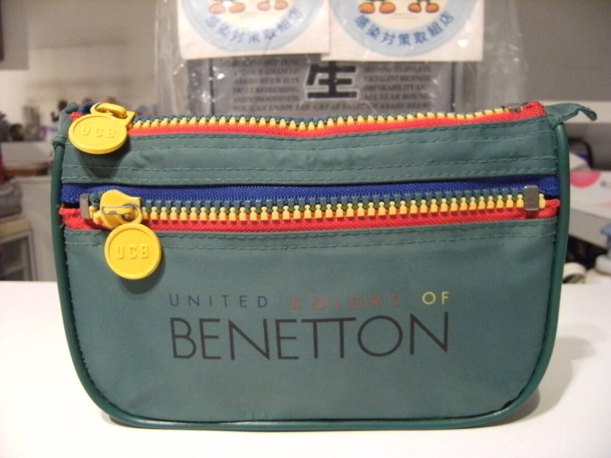 レトロ★90年代★当時物 ベネトン BENETTON セカンドバッグ ポーチ トラベルポーチ 化粧ポーチ★ヤンキー ディスコ 旧車 旅行 アウトドア 拍卖