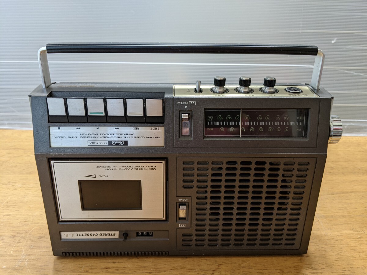 IY1896 日本コロムビア RN-747 昭和レトロ AM&FMラジオ・カセットデッキ/動作未確認 現状品 JUNK拍卖