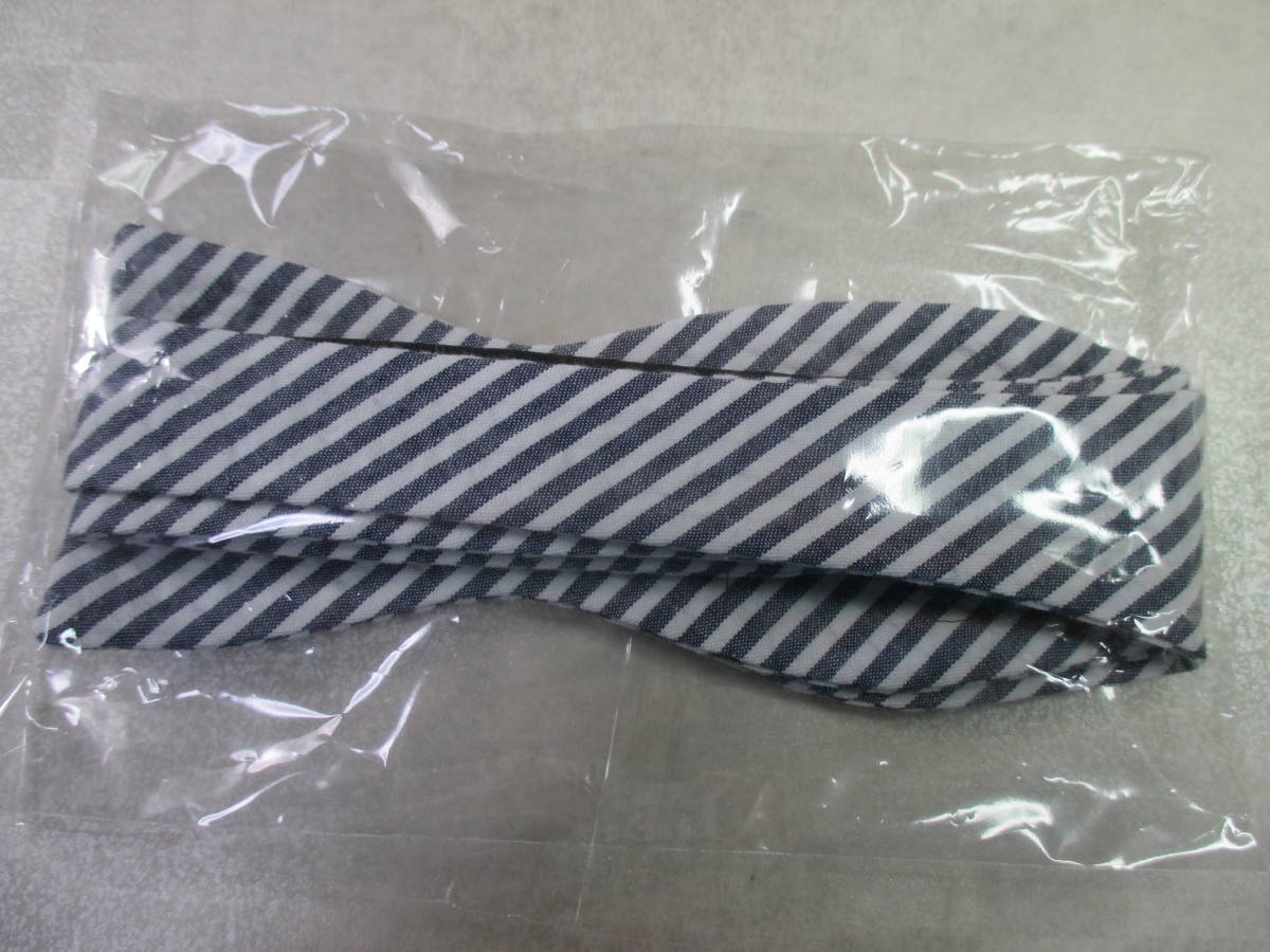 ◇棒ネクタイ/棒タイ◆同梱がお得です◆新品・未使用品◆ランズエンド LANDS`END◆ストライプ柄・白/グレー色系◇第28弾ブラン◇28-197◇拍卖