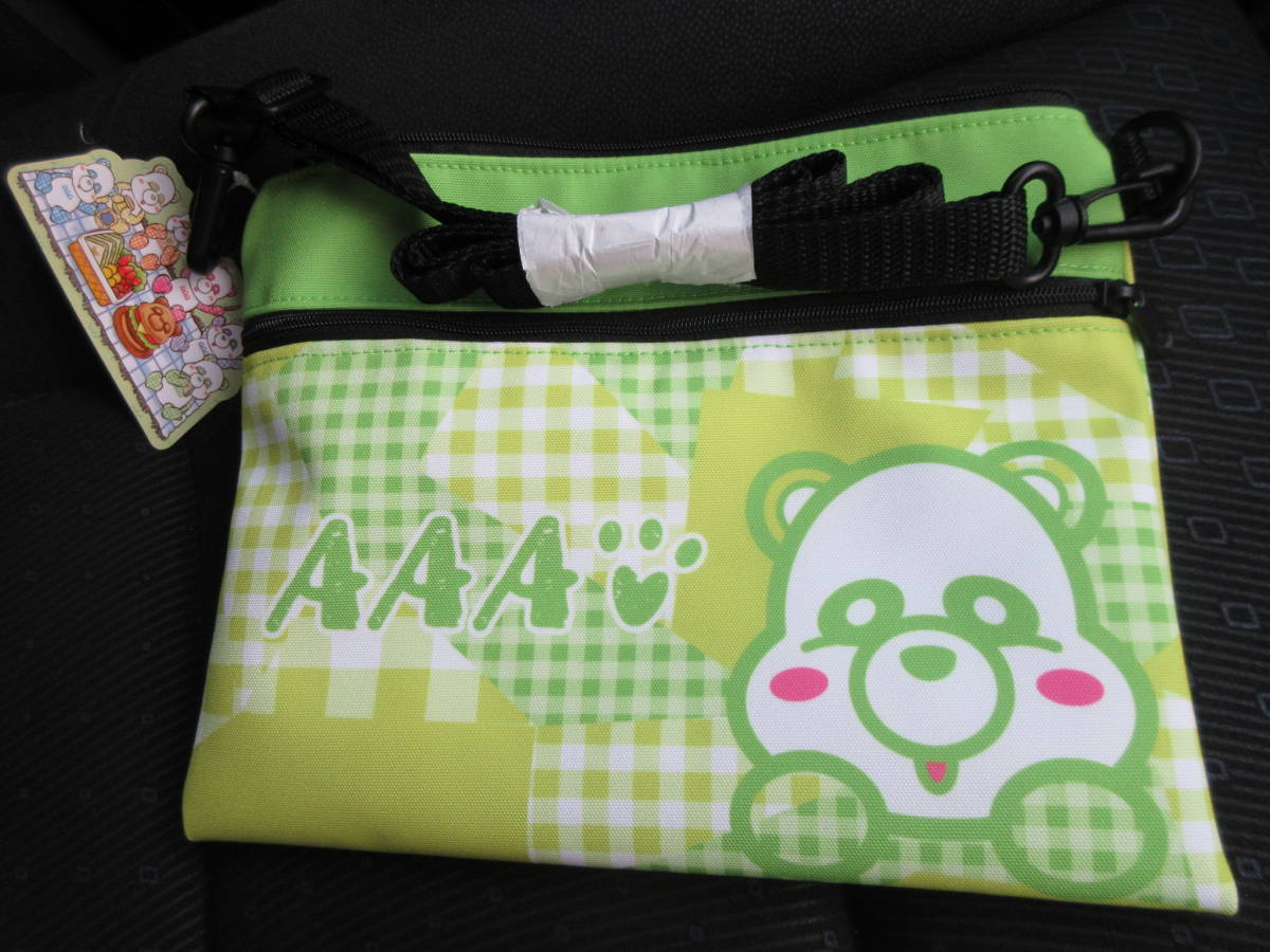 ☆AAA え~ パンダ サコッシュ グリーン 浦田 直也 緑 みどり ショルダー バッグ ひも付き チャック式 スマホ レア★新品未使用 タグ付き拍卖