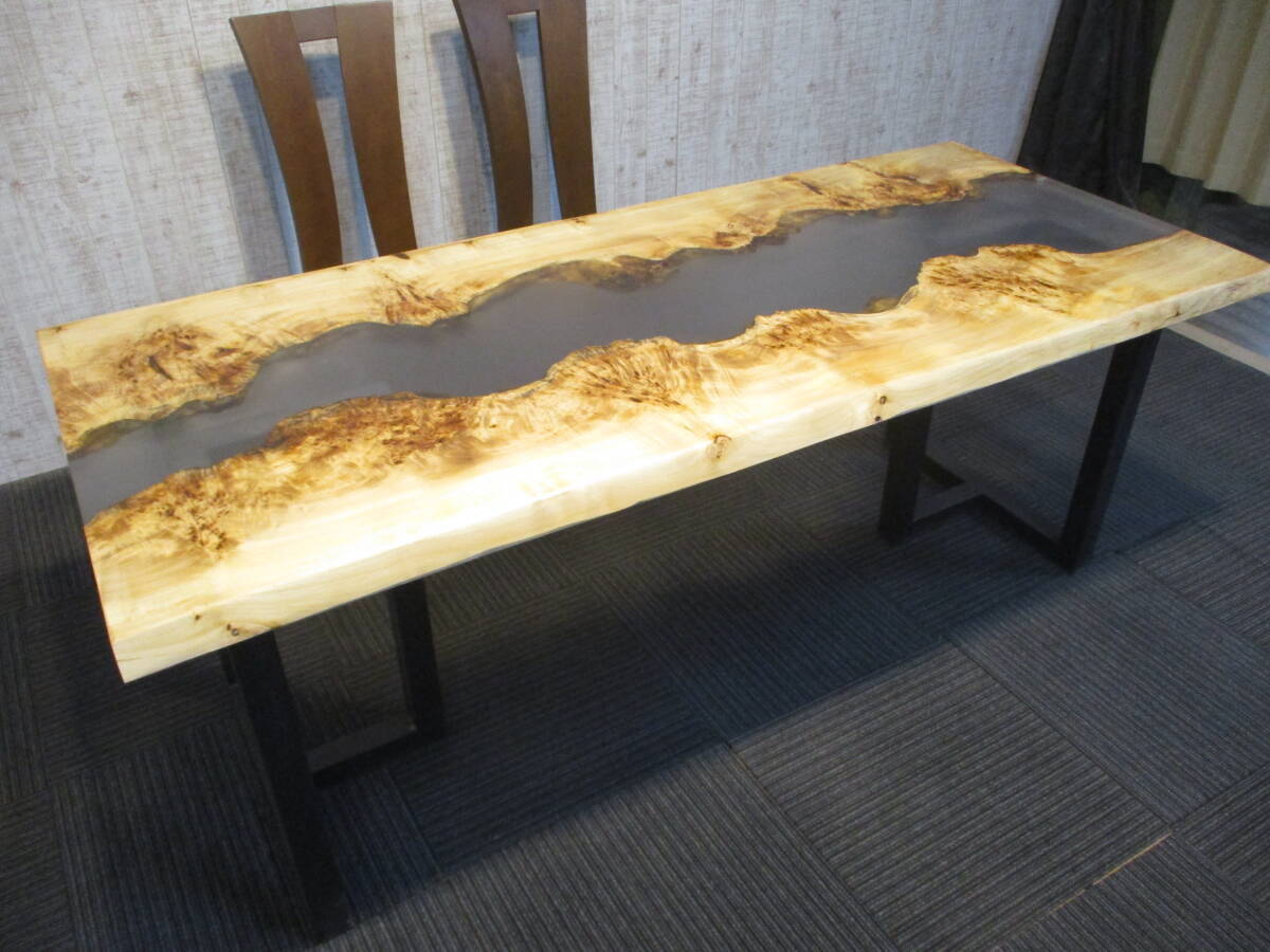 #1206■ ポプラ レジン 一枚板 無垢 テーブル 板 ローテーブル ダイニングテーブル 座卓 天板 デスク センターテーブル拍卖