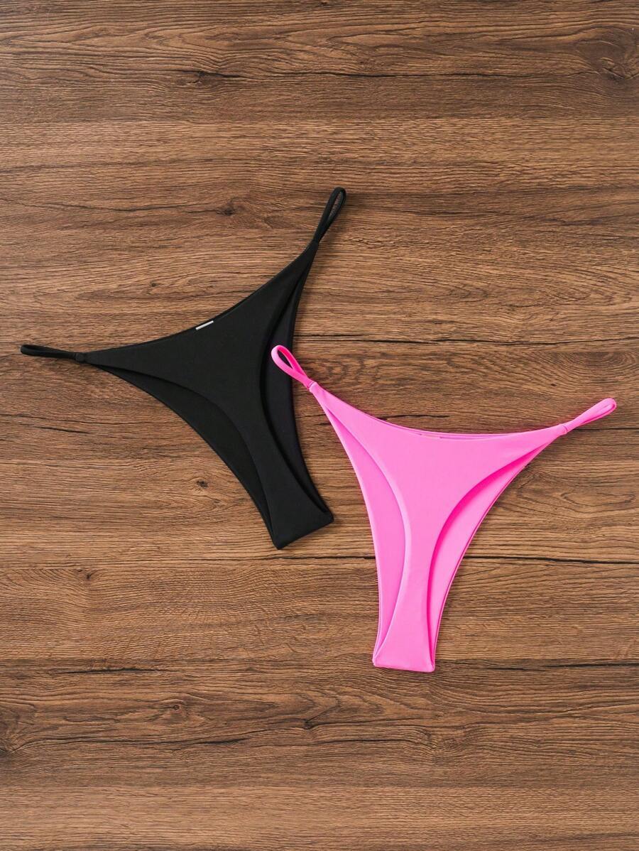 レディース 水着 ボトムス サマービーチ ソリッド カラー ビキニボトム、三角形スイムウェア拍卖