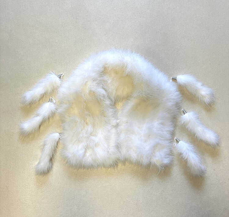 花とら●リサイクル和装小物 ショール 成人式 振袖 ファーショール 羽毛 240604-03拍卖