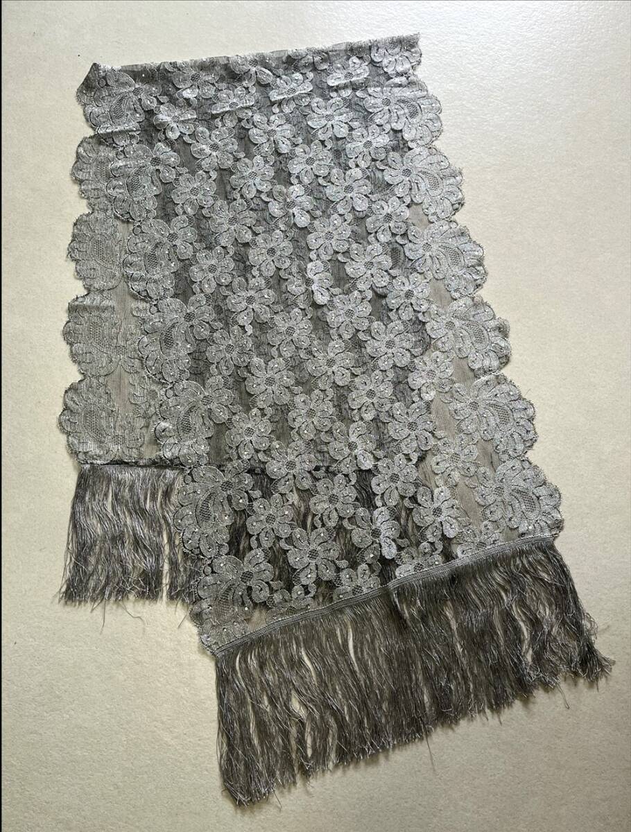 花とら●リサイクルショール レース ストール スパンコール 素材 リメイク 240525拍卖