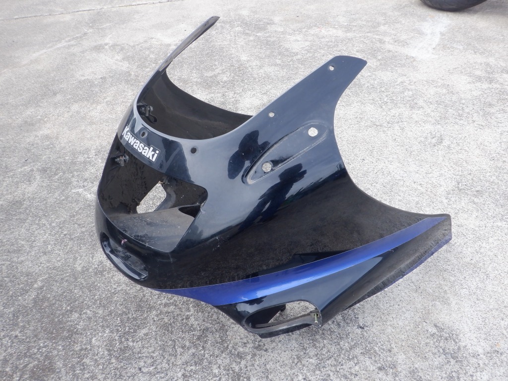 ZZR1100 ZXT10C 純正アッパーカウル フロントカウル 黒/青 B拍卖
