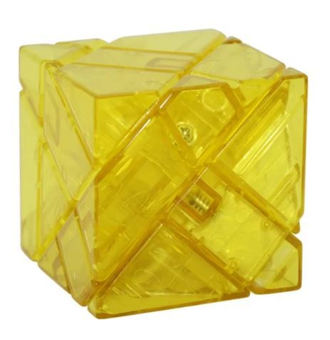 【 Transparent Yellow】Lefun fangcunゴースト6cm キューブマジコ3×3奇妙な形状キューブマジックパズル中空ステッカーspeedcube拍卖