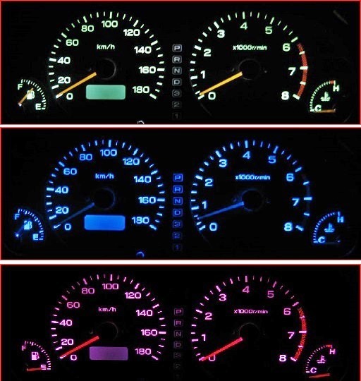 フォレスターSF5 スピードメーターLED照明1台分セット ピンク拍卖