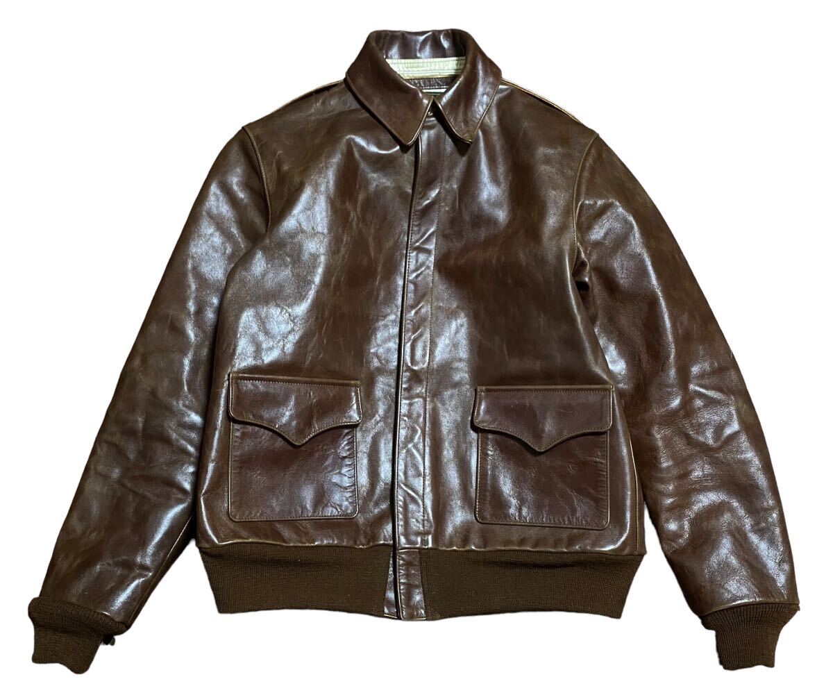 幻 THE REAL McCOY'S A-2 YUME KOROZEN DYE リアルマッコイズ ホースハイド タンニン鞣し 夢こうろ染仕上げ 40拍卖