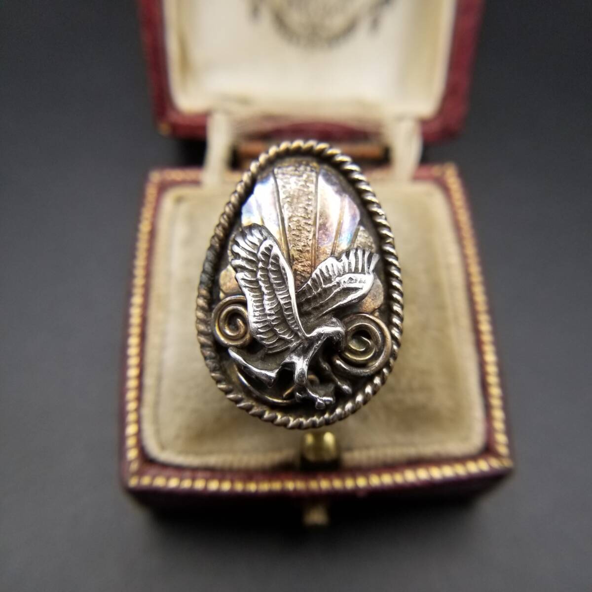 スターリングシルバー イーグル デザイン ねじり フレーム 彫刻 存在感 ヴィンテージ リング 指輪 ジュエリー 輸入 Y16-T拍卖