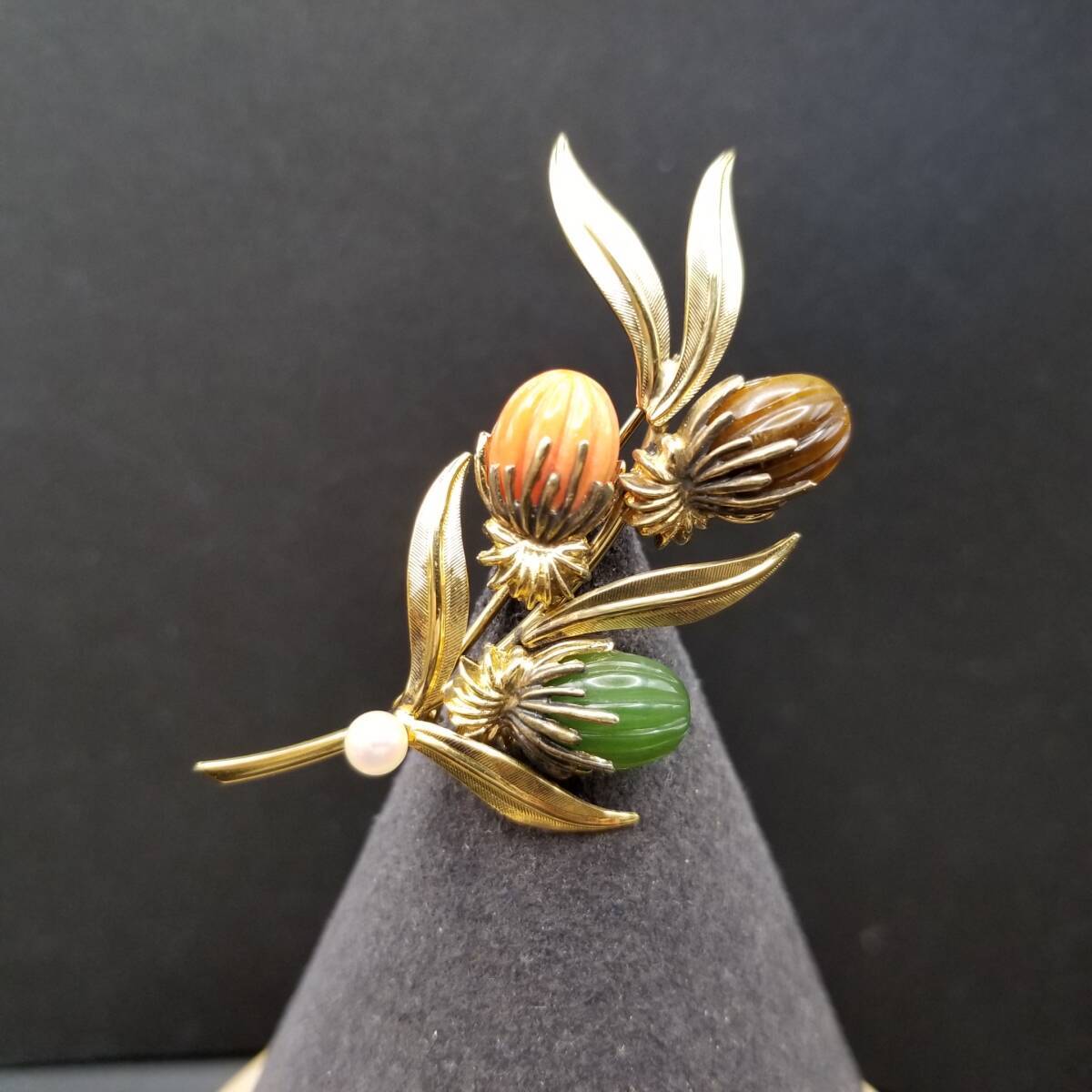 WELLS社 フラワー つぼみ モチーフ エレガント ゴールドトーン スターリング ヴィンテージ シルバー ブローチ ジュエリー 輸入 Y16-W拍卖