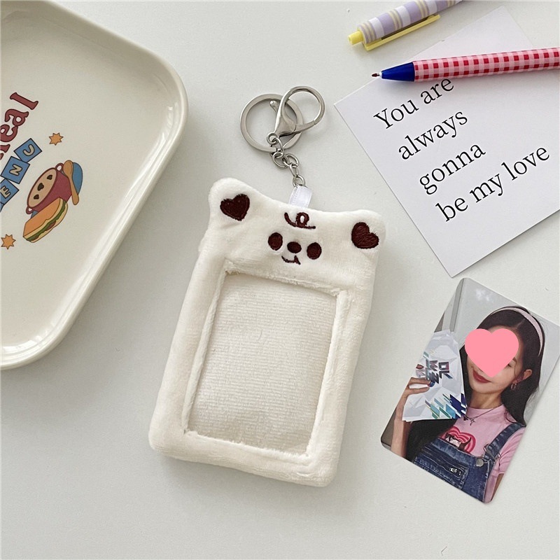 アニマル トレカケース ホルダー 推し活 キーホルダー パスケース かわいい ぬいぐるみ 犬 くまA MMN0035拍卖
