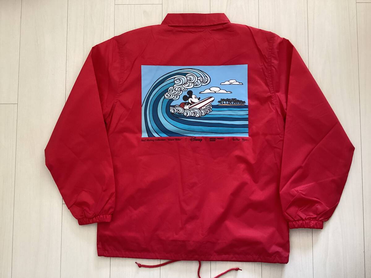 【新品未使用】 定価16500円 SURF MICKEY COLLECTION Heather Brown コラボ サーフミッキー ディズニー コーチジャケット M レッド 赤拍卖