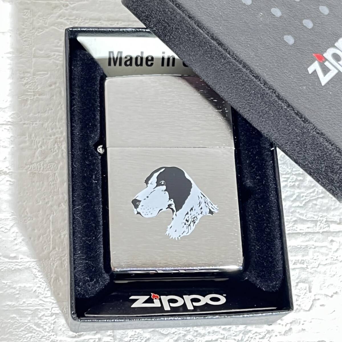 未使用 Zippo 犬 タウンカントリー セッター復刻Design ケース2015.2 インナー2015.2 ライター メタル 箱付き 26拍卖