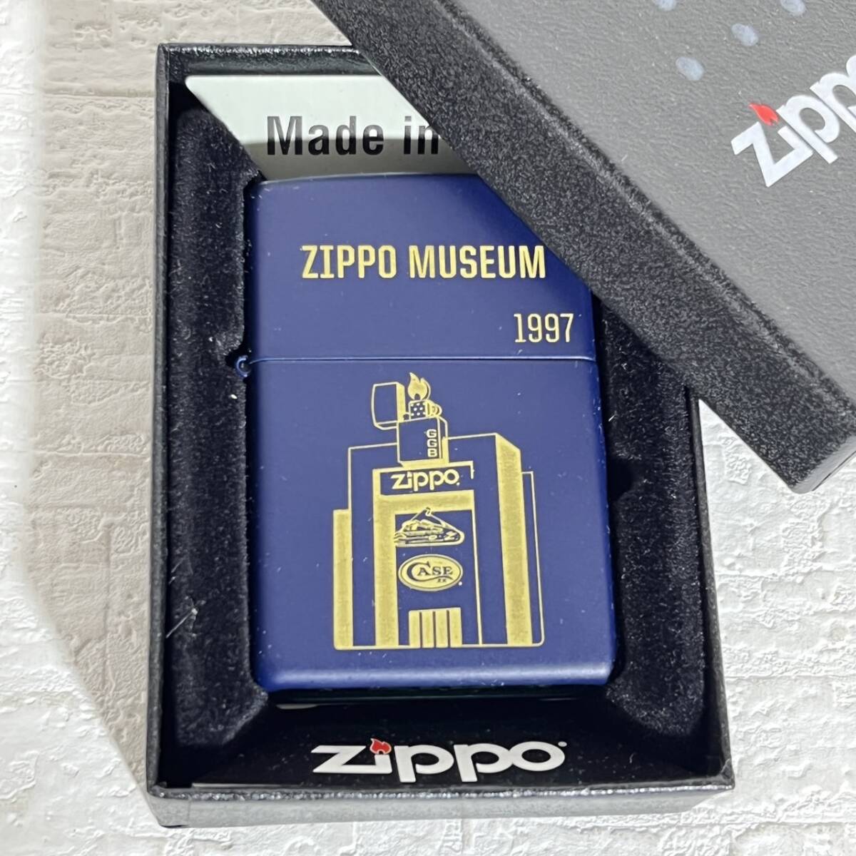 Zippo ジッポMUSEUMデザイン 1997 ケース2015.1 インナー2015.2 ライター マット ネイビー 箱付き 65拍卖