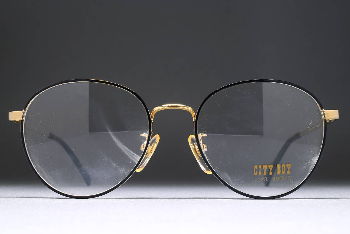 デッドストック CITY BOY 2123 50-17 チタン製 ボストン メガネ サングラス フレーム ヴィンテージ拍卖