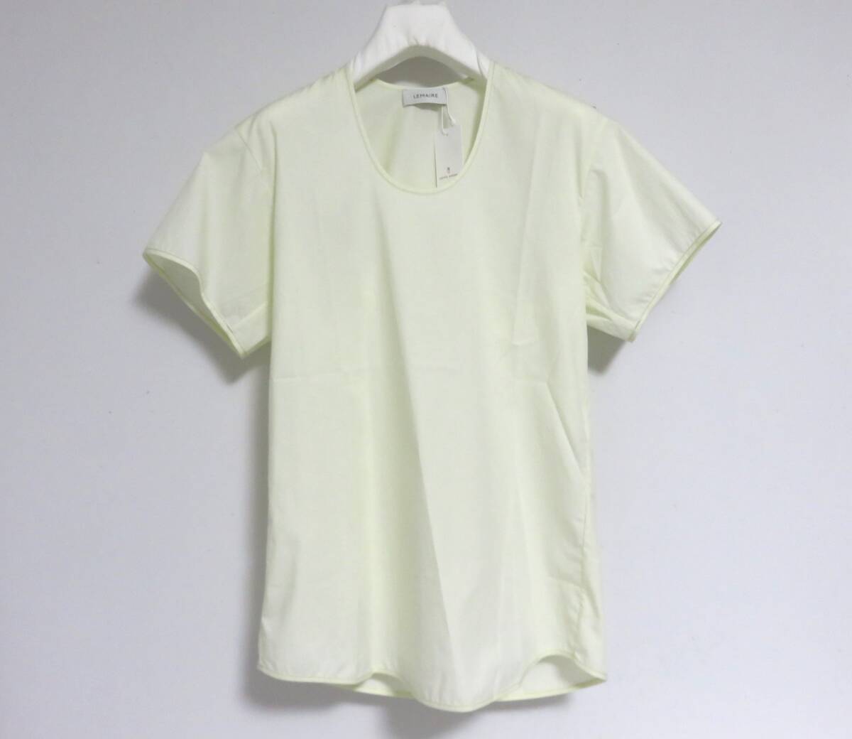 送料無料 定価4.8万 新品 LEMAIRE SOFT T-SHIRT 34 レモンイエロー レディース ルメール コットン ポプリン 半袖 カットソー Tシャツ拍卖