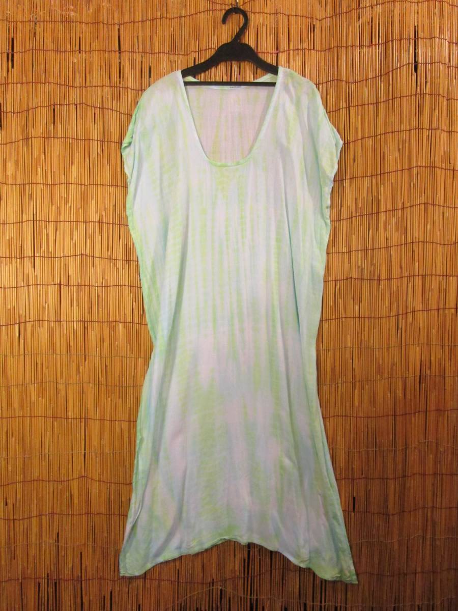 【送料込み/SALE】③新品*レーヨン素材*淡いタイダイ染め*涼しい*膝下丈ワンピース エスニック アジアン MAJAM拍卖