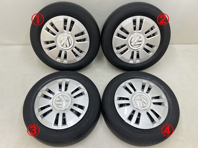 ◎ VW アップ!/UP! 2013年 AACHY 14インチ PCD100 4H スチールホイール 4本セット (在庫No:A38034) (7584) ◎拍卖
