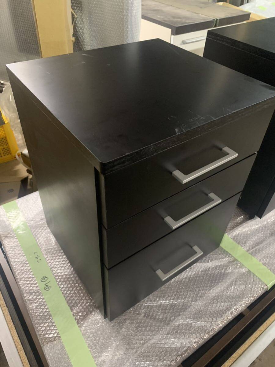 No.600750 机下 袖机 脇机 ディスクキャビネット インキャビネット デスクワゴン キャスター付き W420 福岡県大川市より ④拍卖