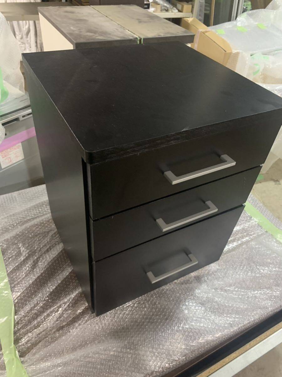 No.600753 机下 袖机 脇机 ディスクキャビネット インキャビネット デスクワゴン キャスター付き W420 福岡県大川市より拍卖