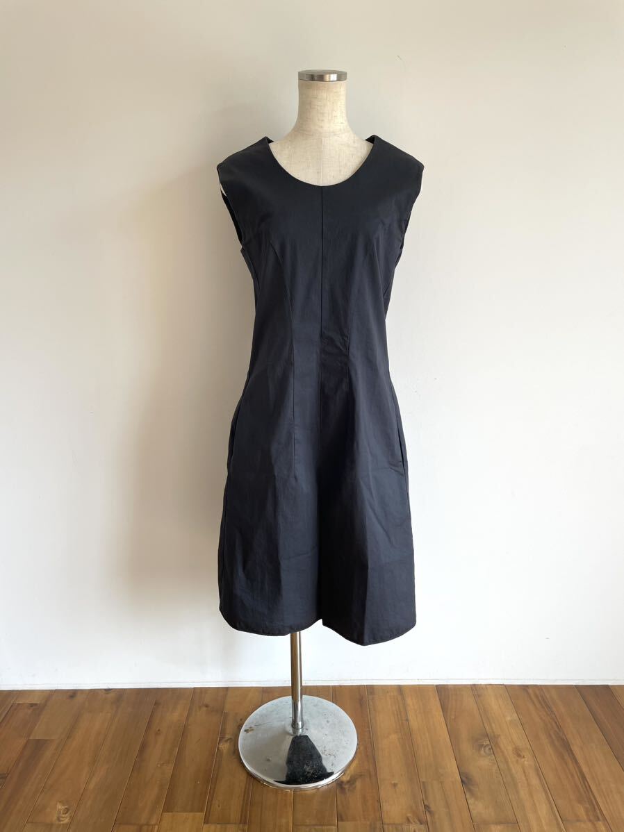 アッシュ/HACHE/ワンピース/ノースリーブ/40/M/コットン×ポリウレタン/ダークグレー/イタリア製拍卖
