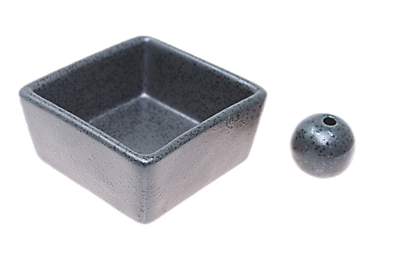和モダン 黒結晶 お香立て 陶器 角鉢 ACSWEBSHOPオリジナル お香立拍卖
