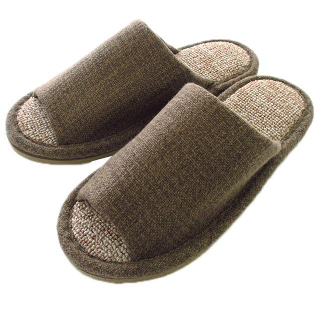 ☆ ブラウン ☆ M(23-25cm) スリッパ 室内用 おしゃれ 来客用 ecru エクリュ レディース 室内履き かわいい ルームシューズ拍卖