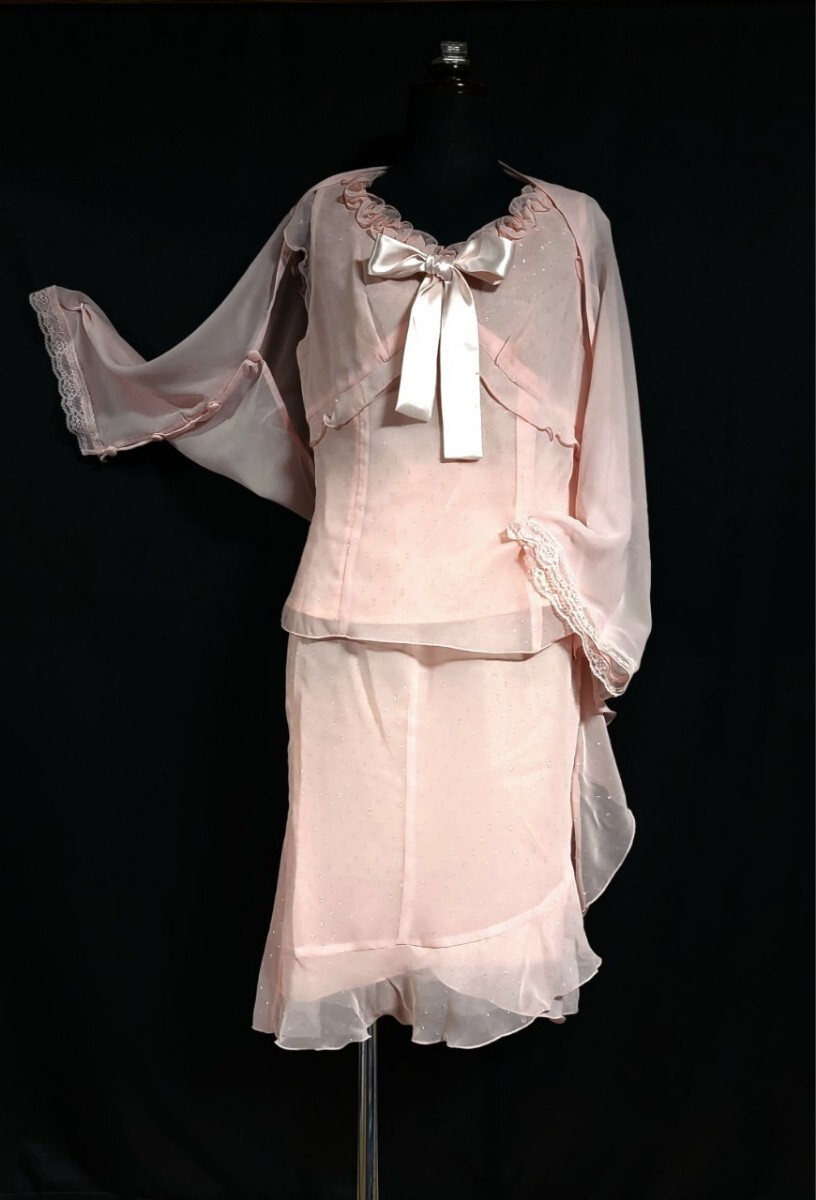 激安!豪華なキラキラスーツ 4点セット ピンク色 13号 拍卖