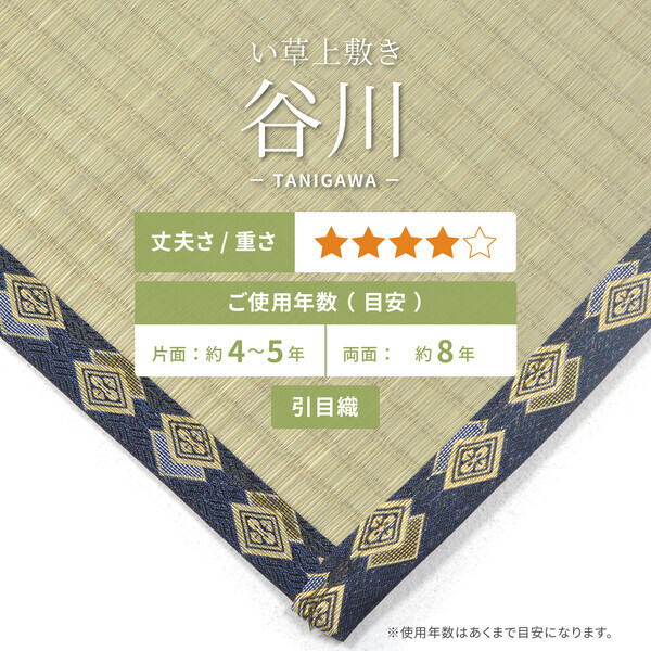 い草 上敷き 江戸間3畳 引目織 抗カビ 谷川 江戸間 36間 本間拍卖