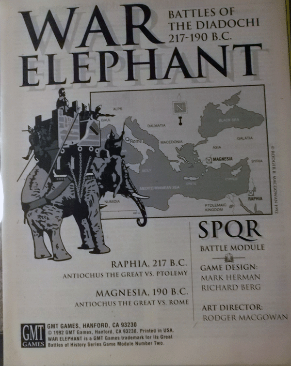 GMT/WAR ELEPHANT/SPQR BATTLE MODULE/BATTLES OF THE DIADOCHI 217-190BC/新品駒未切断/日本語訳無し拍卖