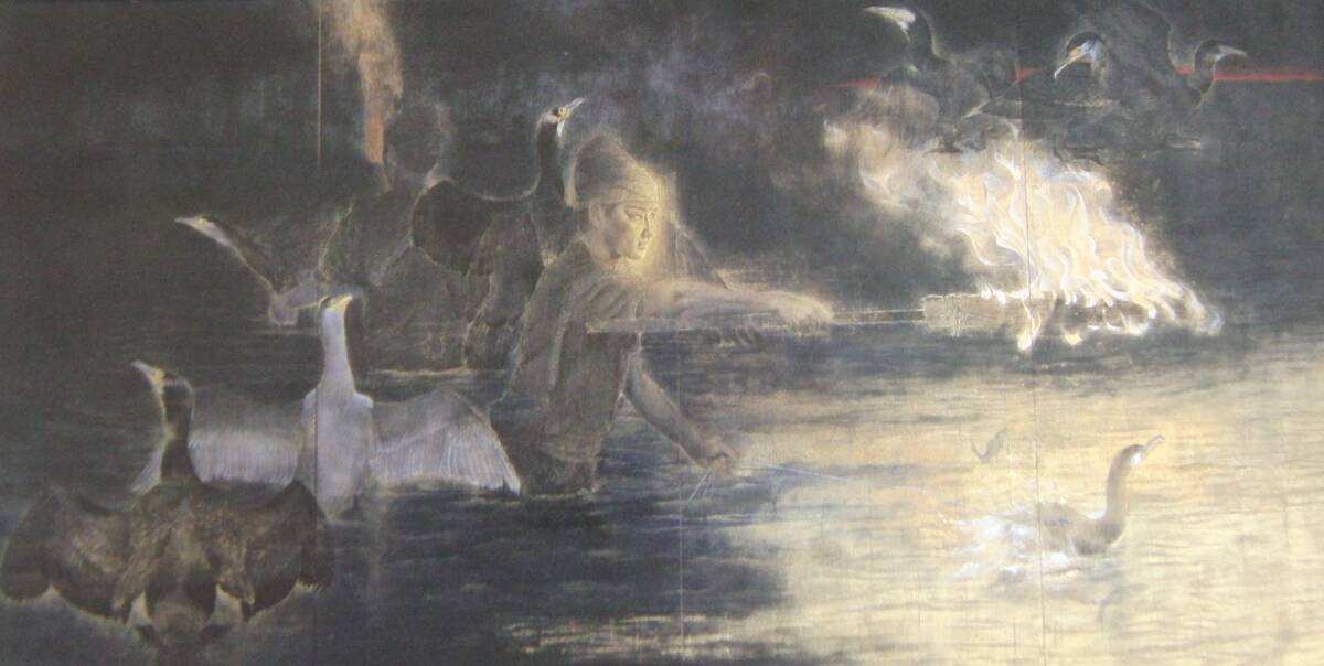 清水達三、「有田川」、希少画集・額装画、日本製・新品額縁にて額装致します、状態良好、日本人画家拍卖
