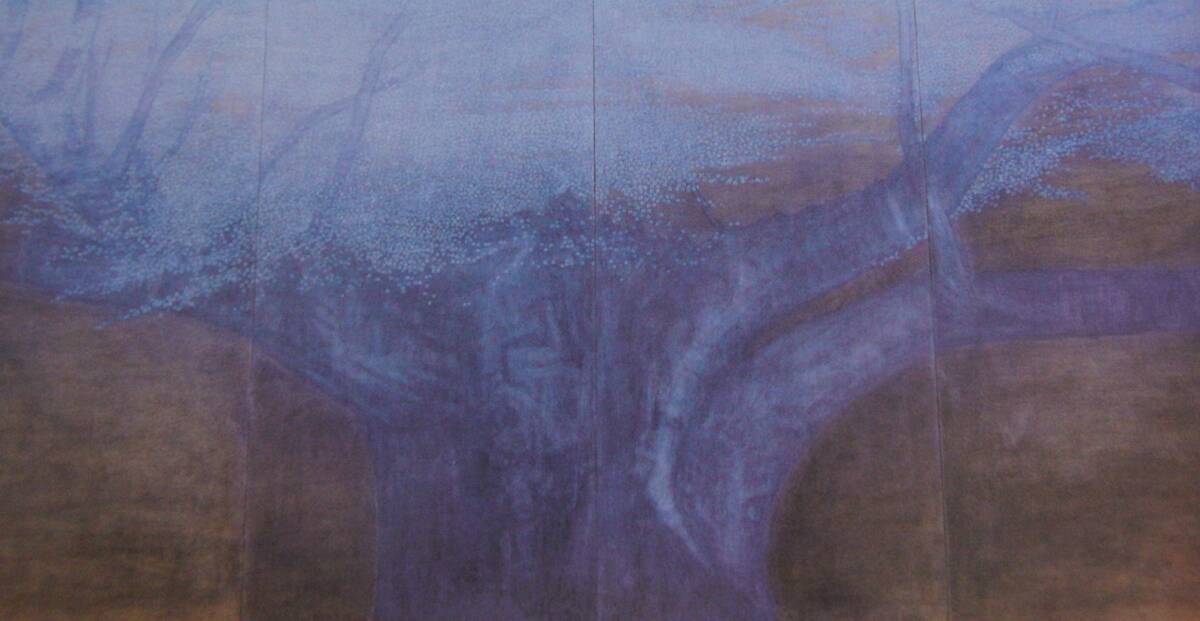 吉田善彦、「夜桜」、希少画集・額装画、日本製・新品額縁にて額装致します、状態良好、日本人画家拍卖