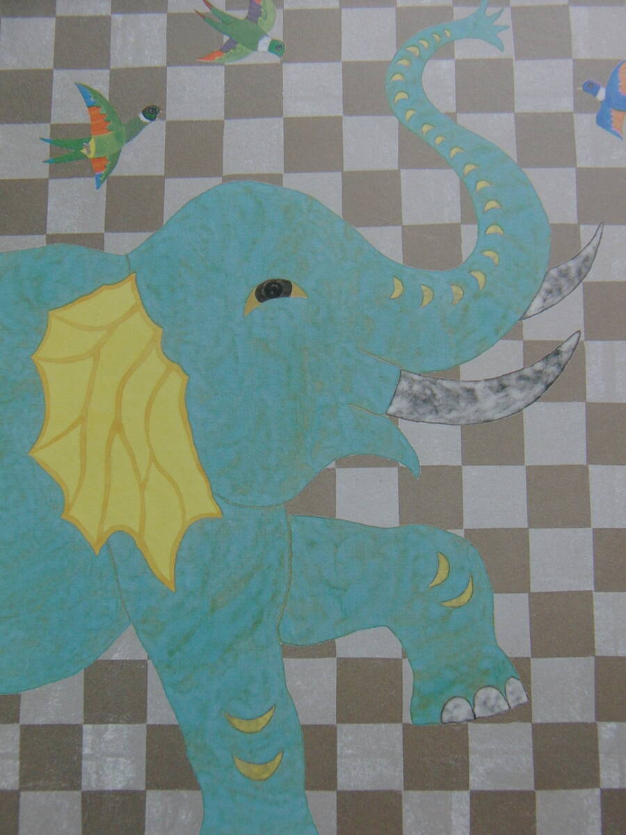 河嶋淳司、「ステップエレファント」、希少画集・額装画、日本製・新品額縁にて額装致します、状態良好、日本人画家拍卖