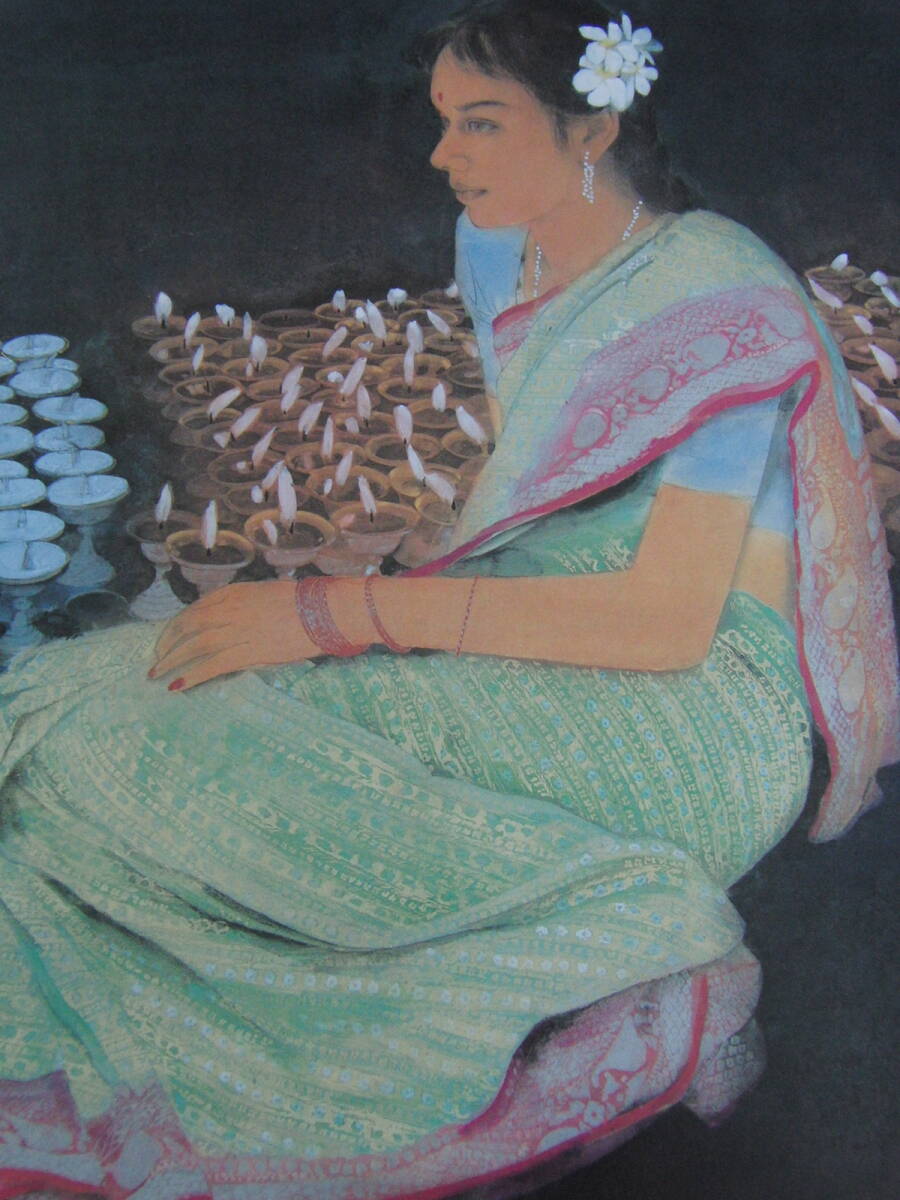 梅原幸雄、「祈りの時」、希少画集・額装画、日本製・新品額縁にて額装致します、状態良好、日本人画家拍卖