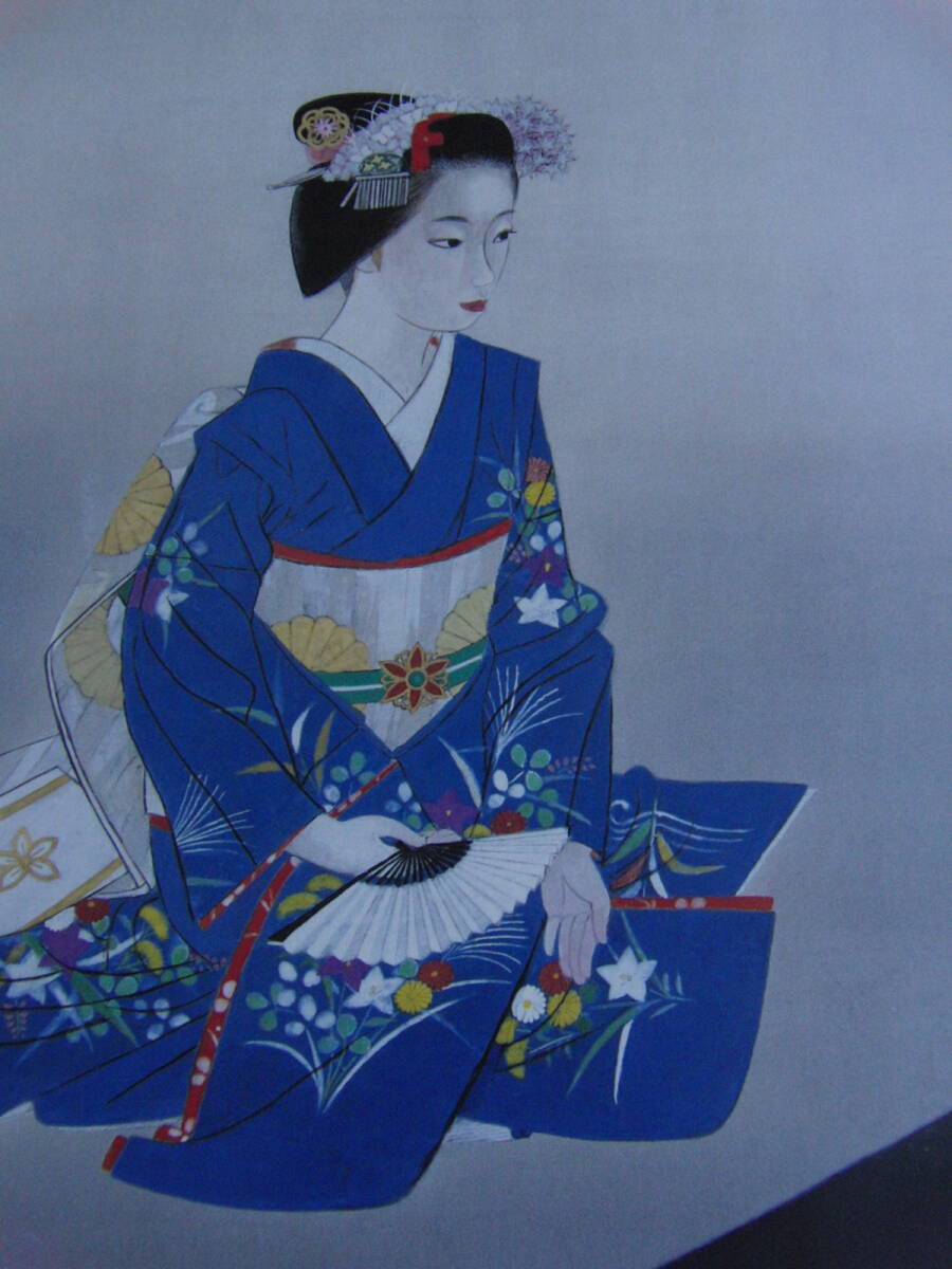 長谷川青澄、「夏祭祇園会」、希少画集・額装画、日本製・新品額縁にて額装致します、状態良好、日本人画家拍卖