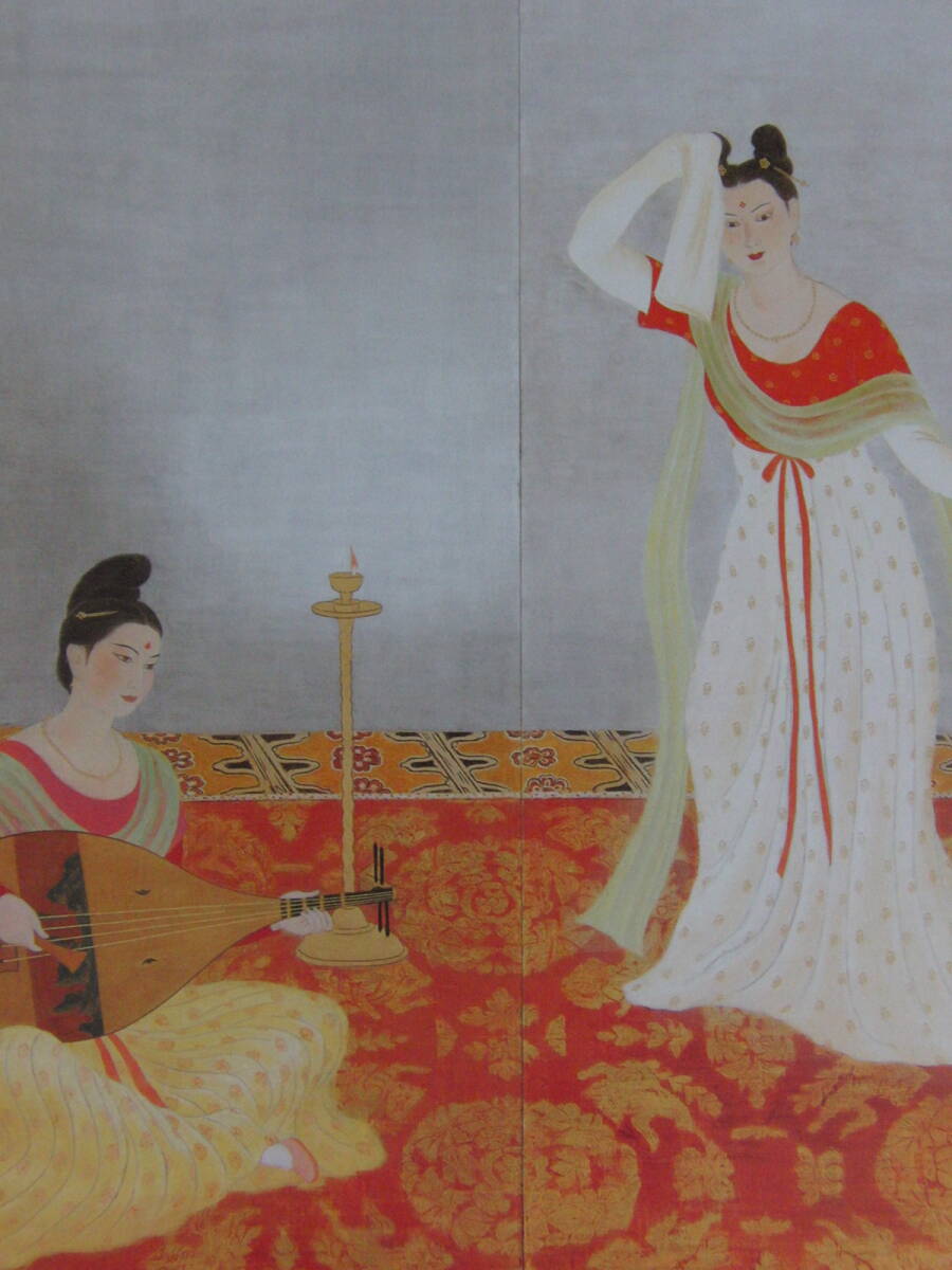 鎌倉秀雄、「奏楽」、希少画集・額装画、日本製・新品額縁にて額装致します、状態良好、日本人画家拍卖