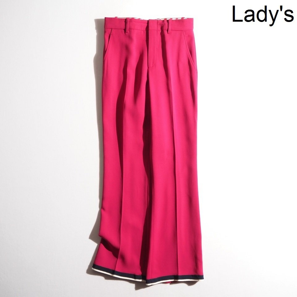 M5317P ▼GUCCI グッチ▼ 18SS ストレッチジョーゼット フレアパンツ ピンク 36 / 558057 スラックス 春夏 rb mks拍卖