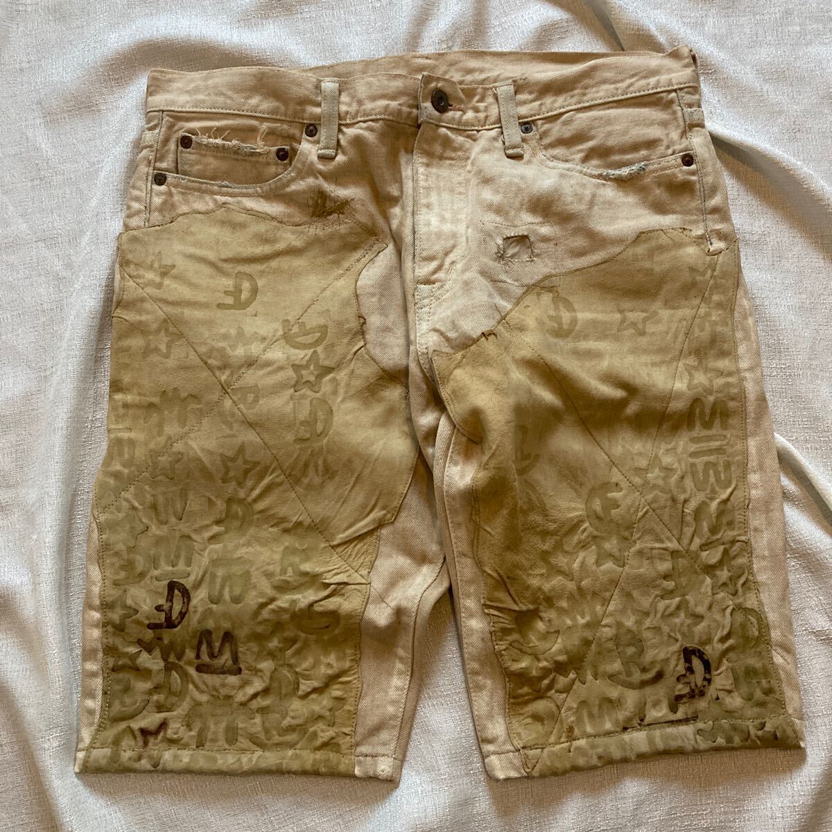 KAPITAL キャピタル カントリー レザー パッチワーク ヴィンテージ加工 パンツ拍卖