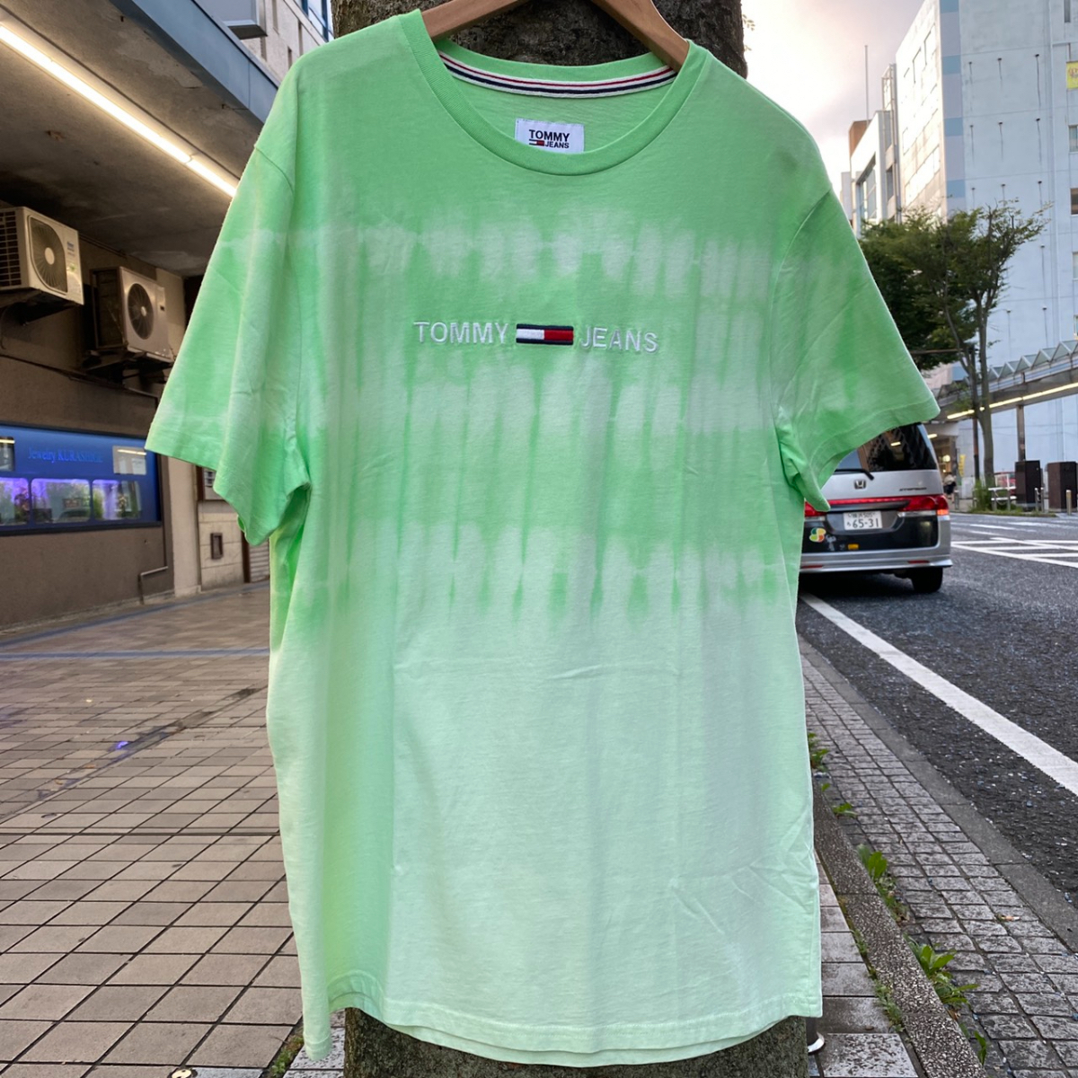 【USA正規品】 トミージーンズ TOMMY JEANS Tシャツ タイダイ グラデーション ライトグリーン コットン100% ストリート HIPHOP 〈2XL〉拍卖