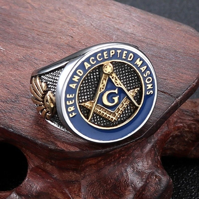 PYD993★クーリーメイソン ゴールドリンル フグ ◆ DICARLUN ステンレスンリング ゴールドスチール フリーメイソ ヴィンテージ拍卖