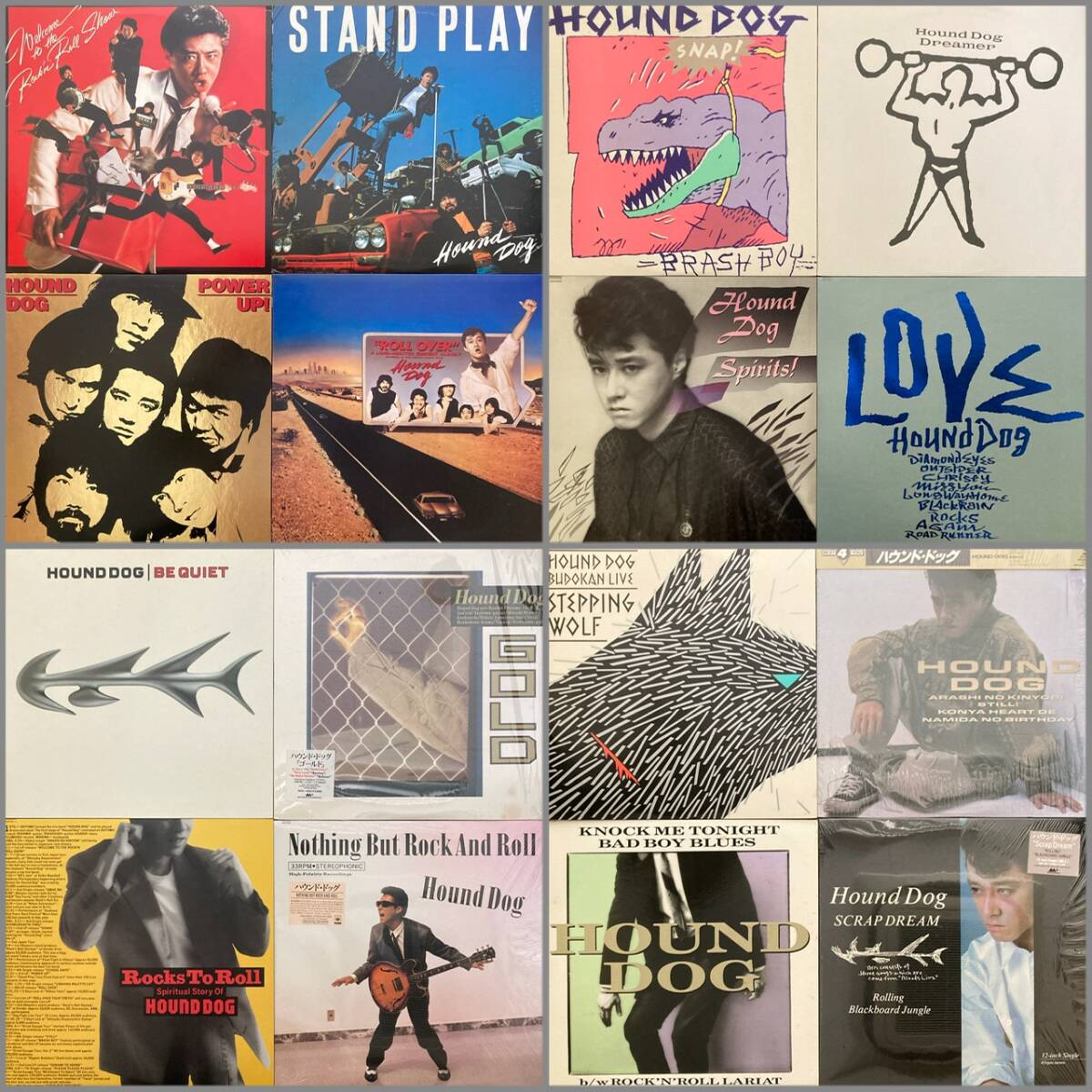 《美盤良盤揃》ハウンド・ドッグLP+12inまとめて16枚〜大友康平/GOLD/ゴールド/Nothing But/HOUND DOG/にほ拍卖